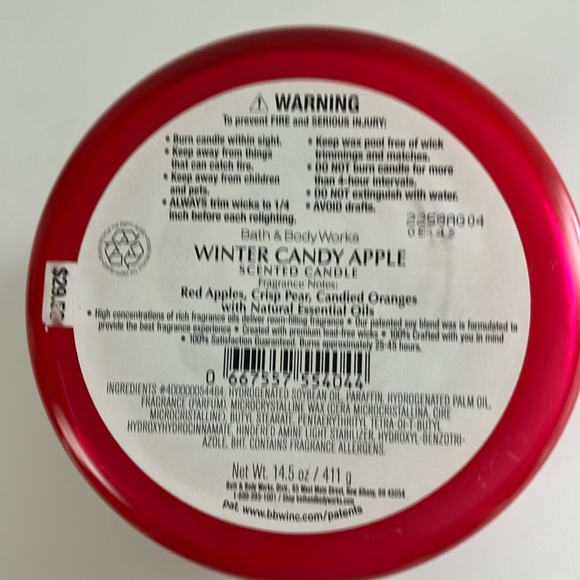 🎄BATH & BODY WORKS WINTER CANDY APPLE 3 -WICK SCENTED CANDLE 🕯️NWT‼️ - Picture 7 of 9